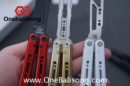 Newera Sunshine V2 Original Balisong 7075 Aluminum Alloy Handle 3Cr13 Stainles Steel Blade Trainer/Tuning Fork/False Edge Bushing