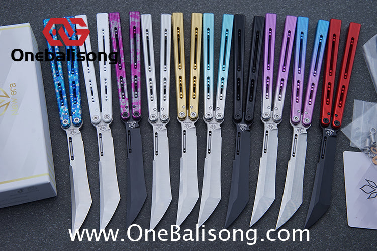 Newera Sunshine V2 Original Balisong 7075 Aluminum Alloy Handle 3Cr13 Stainles Steel Blade Trainer/Tuning Fork/False Edge Bushing
