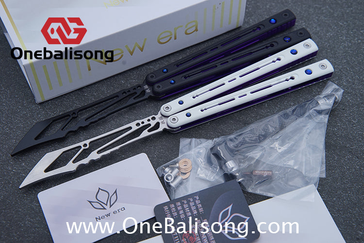 Newera Fvyao Original Balisong 7075 Aluminum Alloy+ G10 Patch Handle 5Cr15 Stainles Steel Blade Trainer Bushing