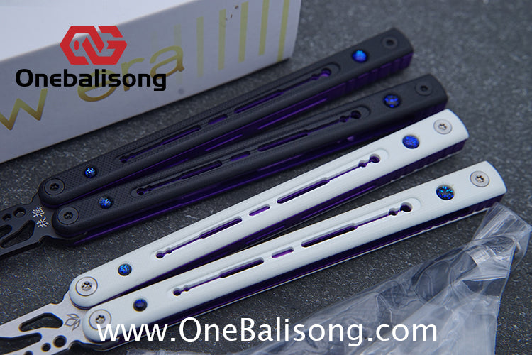 Newera Fvyao Original Balisong 7075 Aluminum Alloy+ G10 Patch Handle 5Cr15 Stainles Steel Blade Trainer Bushing