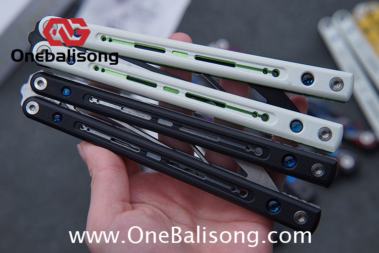 Newera Fvyao Original Balisong 7075 Aluminum Alloy+ G10 Patch Handle 5Cr15 Stainles Steel Blade Trainer Bushing