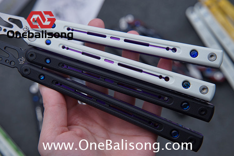 Newera Fvyao Original Balisong 7075 Aluminum Alloy+ G10 Patch Handle 5Cr15 Stainles Steel Blade Trainer Bushing