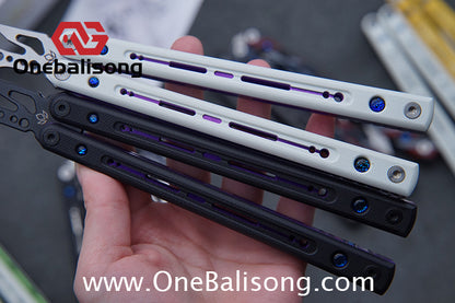 Newera Fvyao Original Balisong 7075 Aluminum Alloy+ G10 Patch Handle 5Cr15 Stainles Steel Blade Trainer Bushing