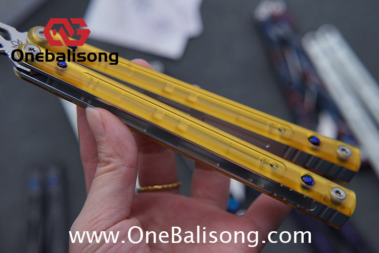 Newera Fvyao Original Balisong 7075 Aluminum Alloy+ G10 Patch Handle 5Cr15 Stainles Steel Blade Trainer Bushing