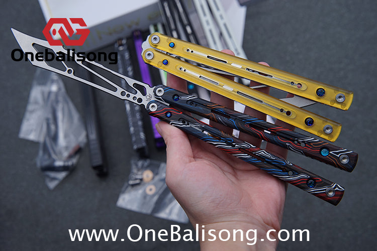 Newera Fvyao Original Balisong 7075 Aluminum Alloy+ G10 Patch Handle 5Cr15 Stainles Steel Blade Trainer Bushing
