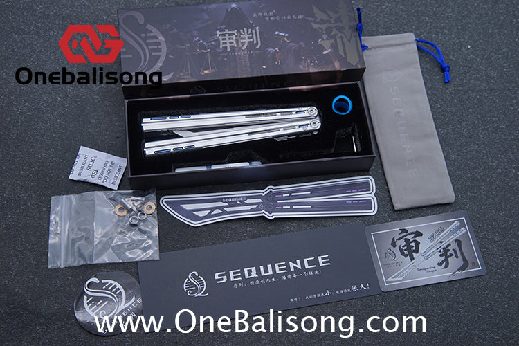 Sequence Judgment Original Balisong 7075 Aluminum+TC4 Titanium Handle Stainless steel Blade