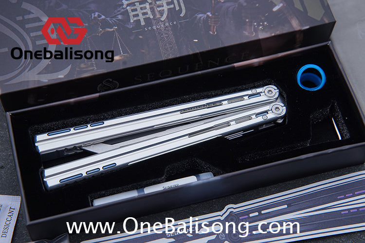 Sequence Judgment Original Balisong 7075 Aluminum+TC4 Titanium Handle Stainless steel Blade