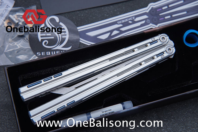Sequence Judgment Original Balisong 7075 Aluminum+TC4 Titanium Handle Stainless steel Blade
