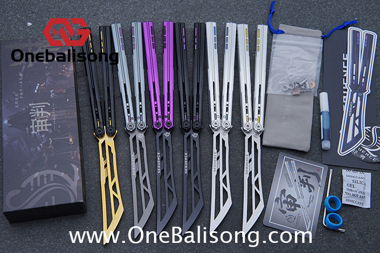 Sequence Judgment Original Balisong 7075 Aluminum+TC4 Titanium Handle Stainless steel Blade