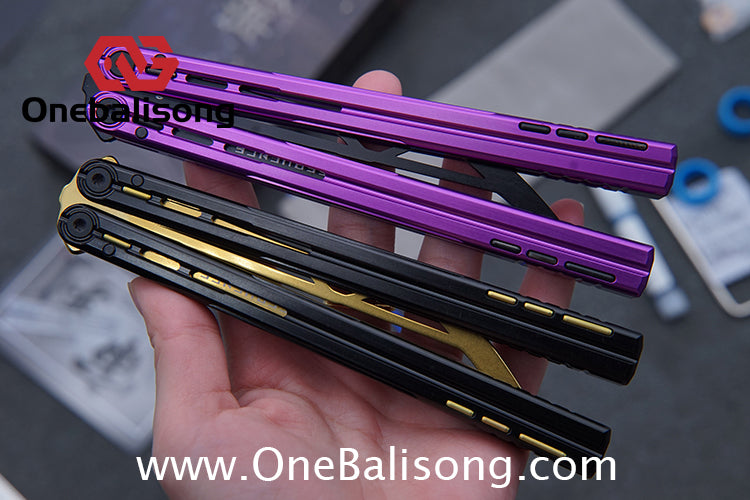 Sequence Judgment Original Balisong 7075 Aluminum+TC4 Titanium Handle Stainless steel Blade