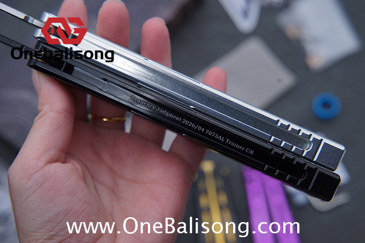 Sequence Judgment Original Balisong 7075 Aluminum+TC4 Titanium Handle Stainless steel Blade