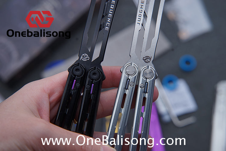 Sequence Judgment Original Balisong 7075 Aluminum+TC4 Titanium Handle Stainless steel Blade