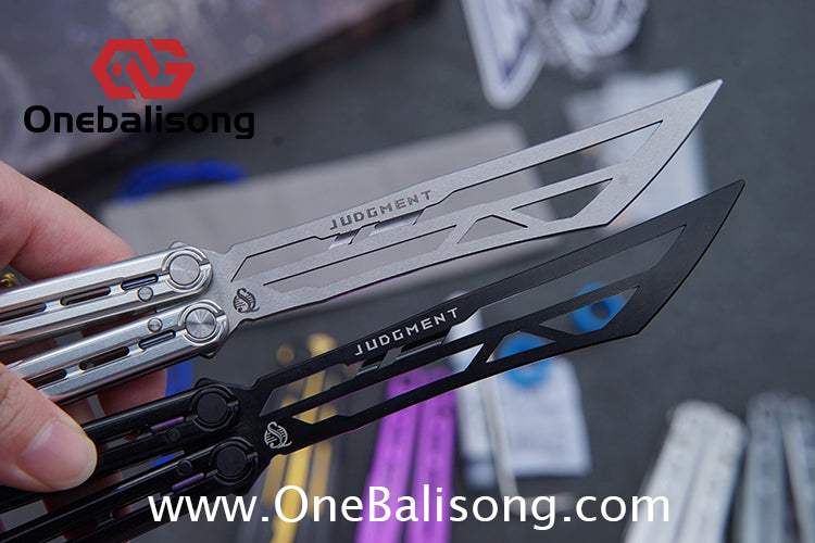 Sequence Judgment Original Balisong 7075 Aluminum+TC4 Titanium Handle Stainless steel Blade