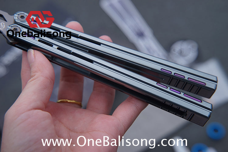 Sequence Judgment Original Balisong 7075 Aluminum+TC4 Titanium Handle Stainless steel Blade