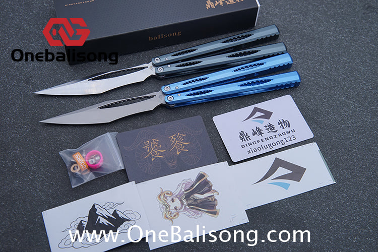 Dingfeng Devourer Balisong OG Design 7075 Aluminum Alloy Handle 9cr18mov Stainles Steel Blade Trainer Bushing