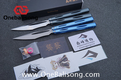Dingfeng Devourer/Glutton OG Design Balisong  7075 Aluminum Alloy Handle 9cr18mov Stainles Steel Blade Trainer Bushing