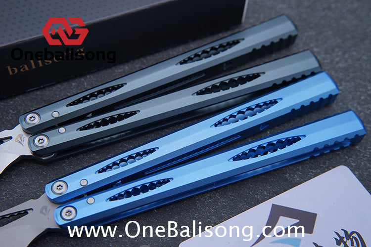 Dingfeng Devourer Balisong OG Design 7075 Aluminum Alloy Handle 9cr18mov Stainles Steel Blade Trainer Bushing
