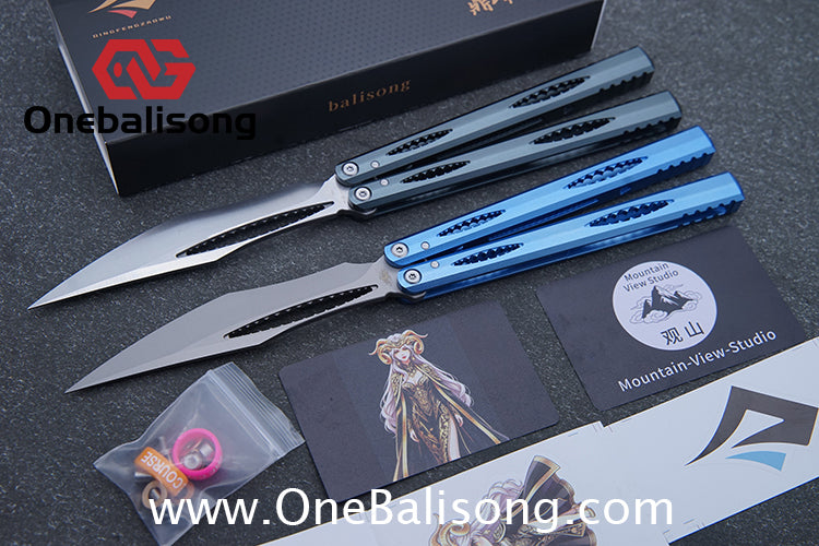 Dingfeng Devourer Balisong OG Design 7075 Aluminum Alloy Handle 9cr18mov Stainles Steel Blade Trainer Bushing