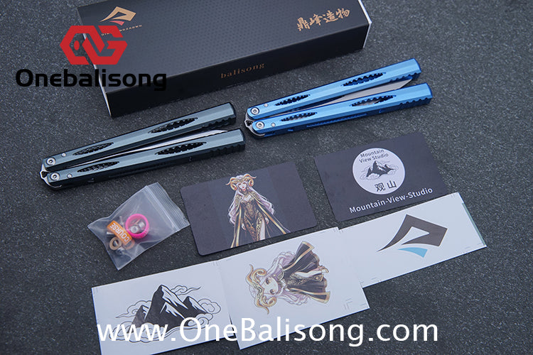 Dingfeng Devourer Balisong OG Design 7075 Aluminum Alloy Handle 9cr18mov Stainles Steel Blade Trainer Bushing
