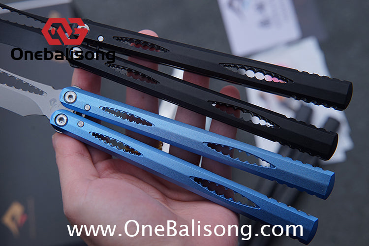 Dingfeng Devourer Balisong OG Design 7075 Aluminum Alloy Handle 9cr18mov Stainles Steel Blade Trainer Bushing