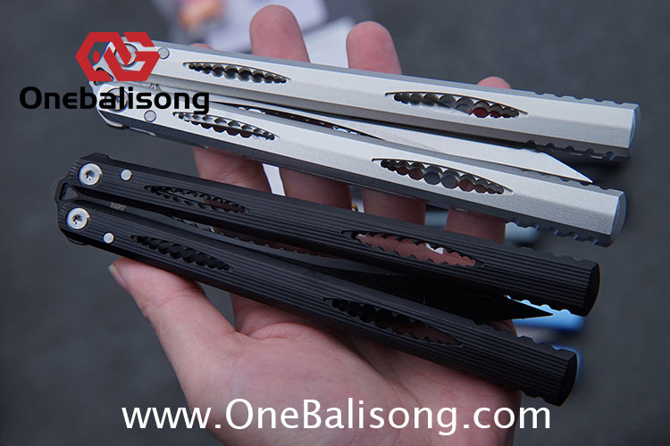 Dingfeng Devourer Balisong OG Design 7075 Aluminum Alloy Handle 9cr18mov Stainles Steel Blade Trainer Bushing