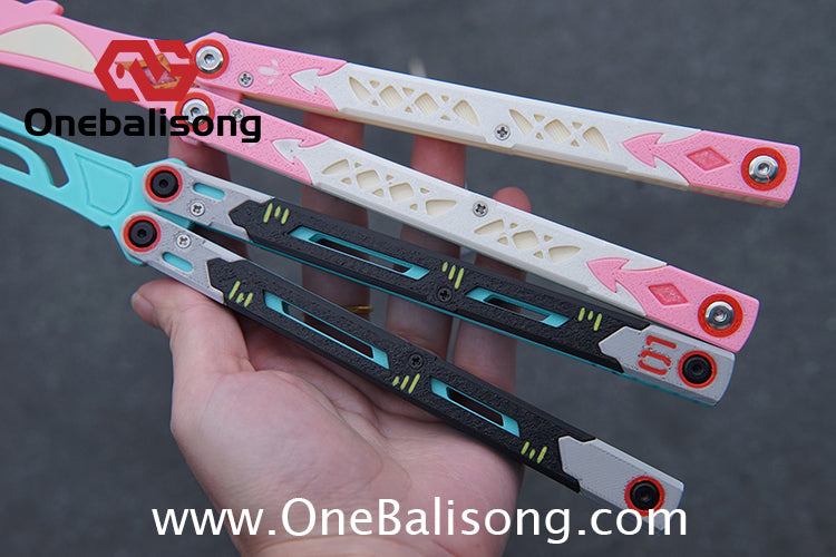 3D Printing Plastic Knife Balisong Plastic Trainer Outdoor Safe EDC Practice Knife Fancy Folding Knife