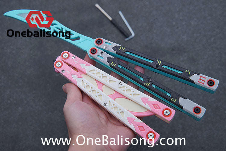 3D Printing Plastic Knife Balisong Plastic Trainer Outdoor Safe EDC Practice Knife Fancy Folding Knife