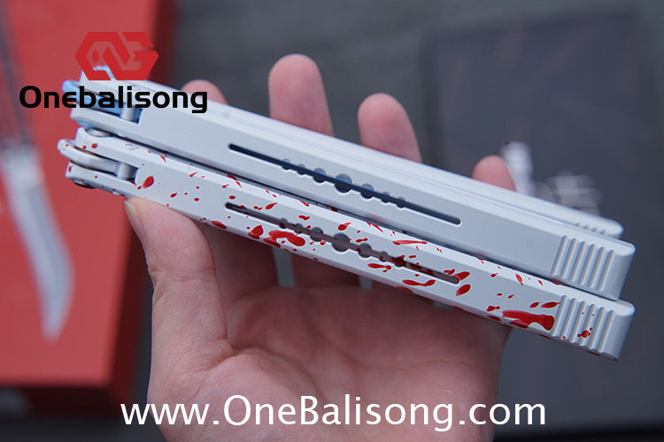 HR DOOM Balisong Aluminum Alloy Handle 14c28n Stainless Steel Blade Bushing
