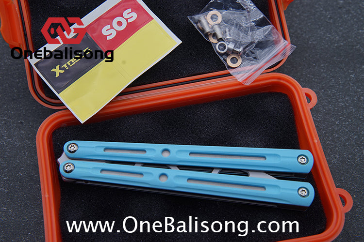 LDX Lnitiate Original Balisong Titanium Alloy+ G10 Patch Handle Stainles Steel Blade Trainer Bushing