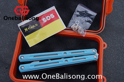 LDX Lnitiate Original Balisong Titanium Alloy+ G10 Patch Handle Stainles Steel Blade Trainer Bushing