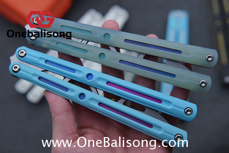 LDX Lnitiate Original Balisong Titanium Alloy+ G10 Patch Handle Stainles Steel Blade Trainer Bushing