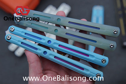 LDX Lnitiate Original Balisong Titanium Alloy+ G10 Patch Handle Stainles Steel Blade Trainer Bushing