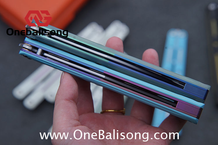 LDX Lnitiate Original Balisong Titanium Alloy+ G10 Patch Handle Stainles Steel Blade Trainer Bushing