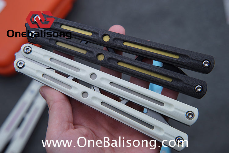 LDX Lnitiate Original Balisong Titanium Alloy+ G10 Patch Handle Stainles Steel Blade Trainer Bushing