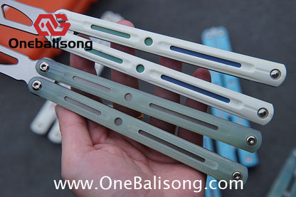 LDX Lnitiate Original Balisong Titanium Alloy+ G10 Patch Handle Stainles Steel Blade Trainer Bushing