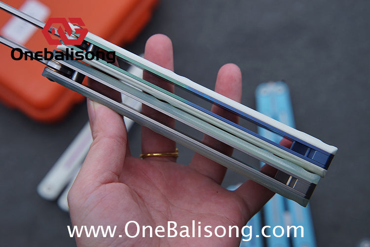 LDX Lnitiate Original Balisong Titanium Alloy+ G10 Patch Handle Stainles Steel Blade Trainer Bushing