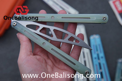 LDX Lnitiate Original Balisong Titanium Alloy+ G10 Patch Handle Stainles Steel Blade Trainer Bushing