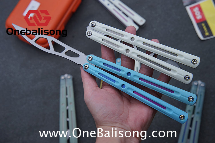 LDX Lnitiate Original Balisong Titanium Alloy+ G10 Patch Handle Stainles Steel Blade Trainer Bushing