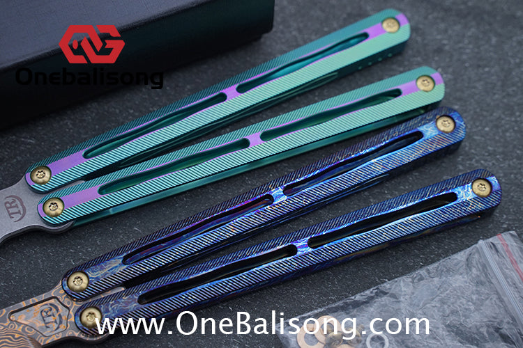 Theone Tyrannosaurus Rex Balisong Titanium Alloy Handle Stainless Steel Blade One-piece structure Bushing