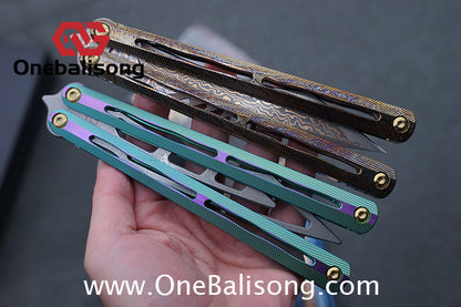 Theone Tyrannosaurus Rex Balisong Titanium Alloy Handle Stainless Steel Blade One-piece structure Bushing