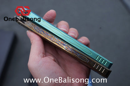 Theone Tyrannosaurus Rex Balisong Titanium Alloy Handle Stainless Steel Blade One-piece structure Bushing