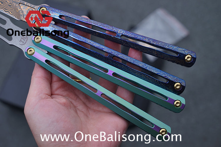 Theone Tyrannosaurus Rex Balisong Titanium Alloy Handle Stainless Steel Blade One-piece structure Bushing