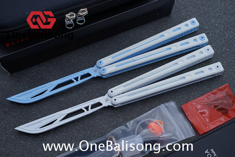 TITANOBOA Crystal Butterfly Balisong Aluminum Alloy Handle Stainless Steel Blade Bushing