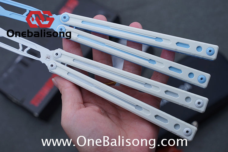 TITANOBOA Crystal Butterfly Balisong Aluminum Alloy Handle Stainless Steel Blade Bushing