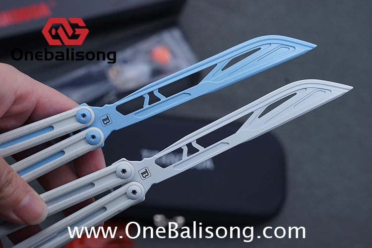 TITANOBOA Crystal Butterfly Balisong Aluminum Alloy Handle Stainless Steel Blade Bushing