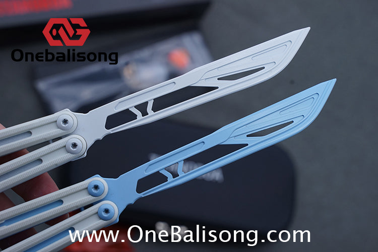 TITANOBOA Crystal Butterfly Balisong Aluminum Alloy Handle Stainless Steel Blade Bushing