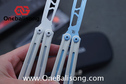 TITANOBOA Crystal Butterfly Balisong Aluminum Alloy Handle Stainless Steel Blade Bushing