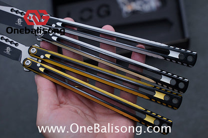 LOG Jian V3 Balisong 7075 Aluminium Alloy Handle 5Cr15 Stainless Steel Blade Bushing