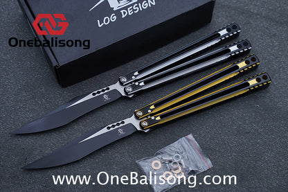 LOG Jian V3 Balisong 7075 Aluminium Alloy Handle 5Cr15 Stainless Steel Blade Bushing