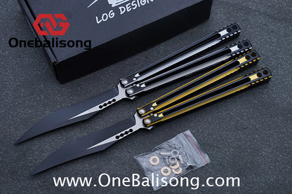 LOG Jian V3 Balisong 7075 Aluminium Alloy Handle 5Cr15 Stainless Steel Blade Bushing